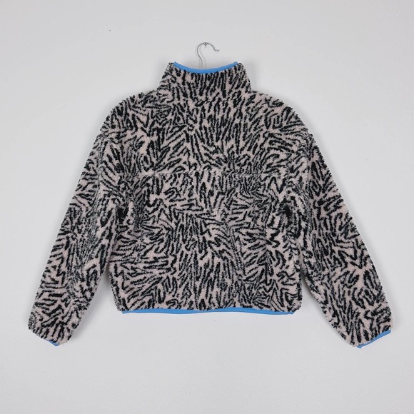 Levi's Zebra Print Sherpa Quarter Zip Sweatshirt - Picture 4 of 8